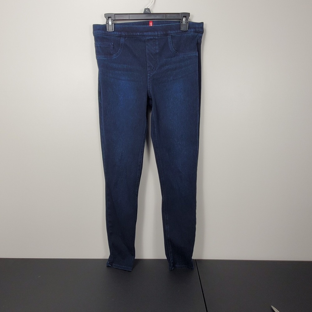 SPANX Skinny Jeans Jean-ish Ankle Leggings Pants Women's Medium Dark Wash